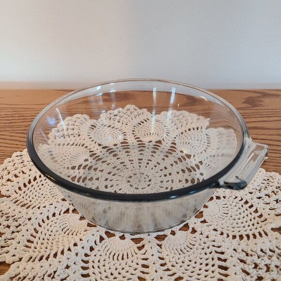 1940s Pyrex Flameware Top of Stove Ware 6.5" Blue Tint Sauce Pan 832-B No Handle - Picture 2 of 14